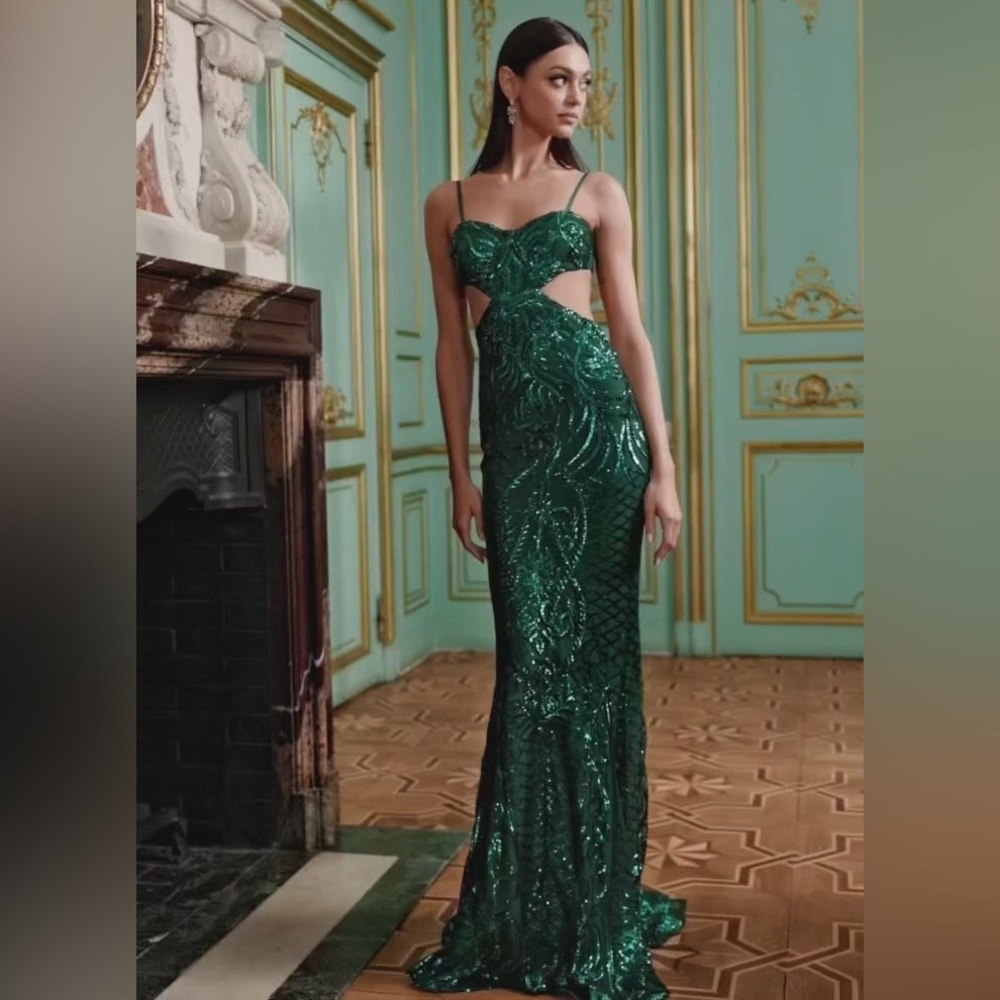 Alamour The Label Selene Emerald Cut Out Maxi Formal Gown - Limited Edition